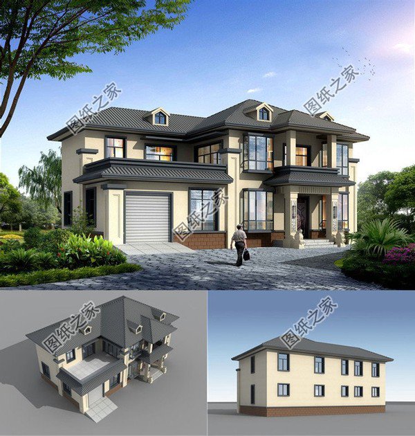 寬17米的自建房圖，面寬大的首選這三款別墅，你值得擁有