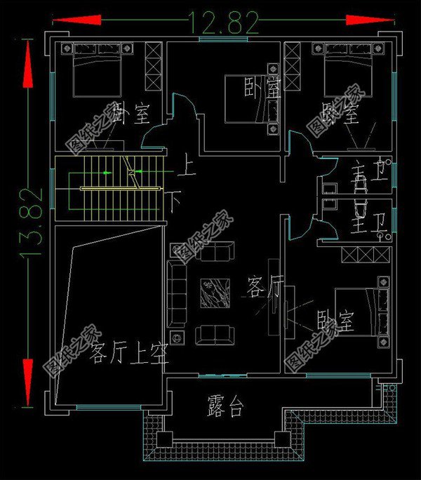 鄉(xiāng)村建170平到180平左右的三層別墅，大露臺設(shè)計，氣派不氣派