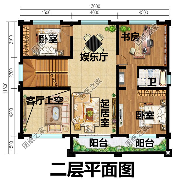 兩層半30萬農(nóng)村自建房別墅設(shè)計圖
