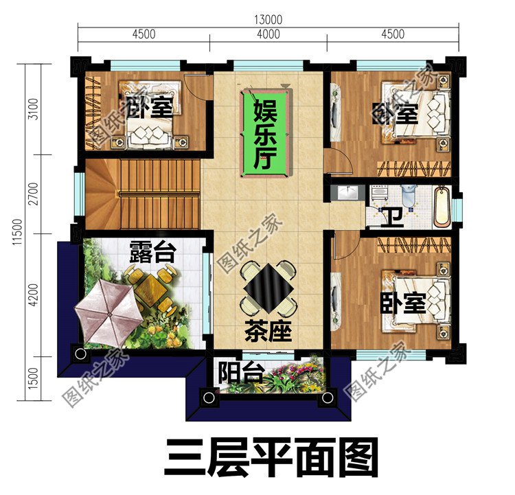 兩層半30萬農(nóng)村自建房別墅設(shè)計圖
