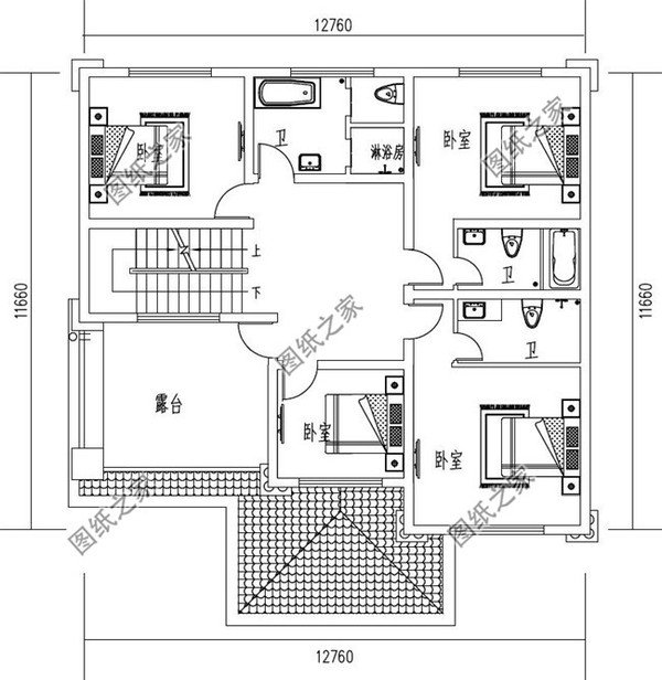 帶堂屋或者神位的農(nóng)村自建四層別墅，老家建房一定要有的設(shè)計(jì)
