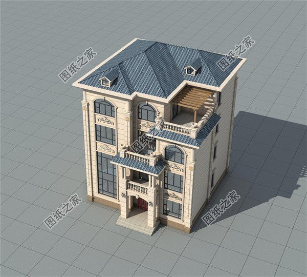 四層漂亮樓房，居住和娛樂完美結(jié)合，洋氣的經(jīng)典之作