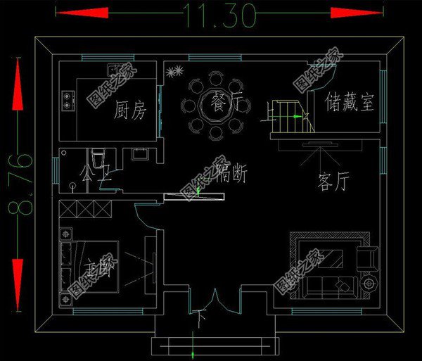 11米乘10米左右的三層自建房圖紙，款款有顏有檔次