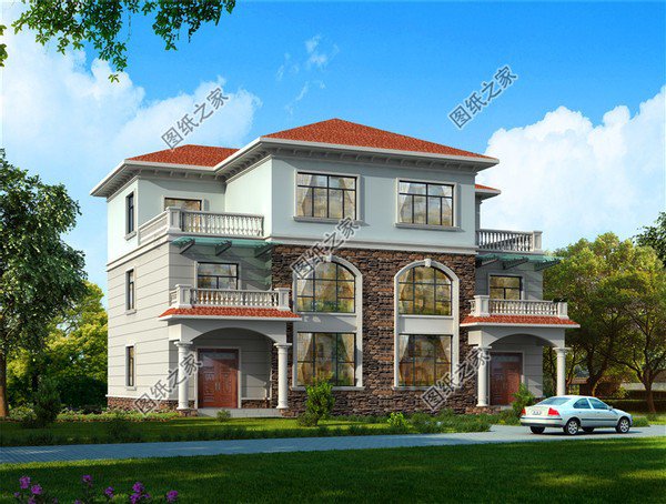 分享三款雙拼三層別墅設計圖，每一套都有亮點，建好之后高端又上檔次