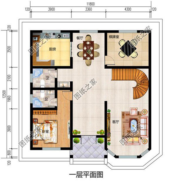 簡單戶型二層樓效果圖，戶型簡約造價低，農(nóng)村建房無壓力