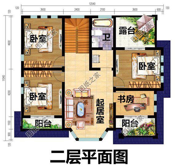 簡單戶型二層樓效果圖，戶型簡約造價低，農(nóng)村建房無壓力