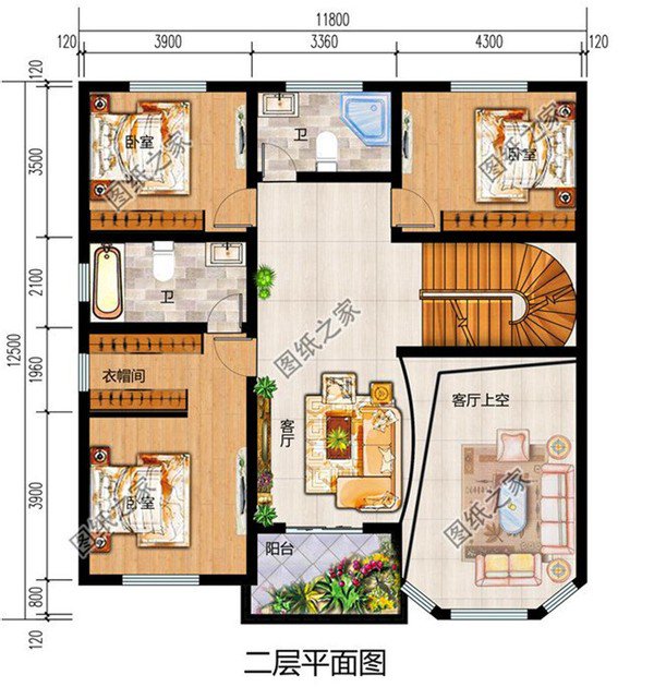 簡單戶型二層樓效果圖，戶型簡約造價低，農(nóng)村建房無壓力