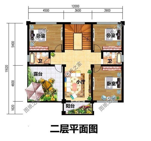 簡單戶型二層樓效果圖，戶型簡約造價低，農(nóng)村建房無壓力