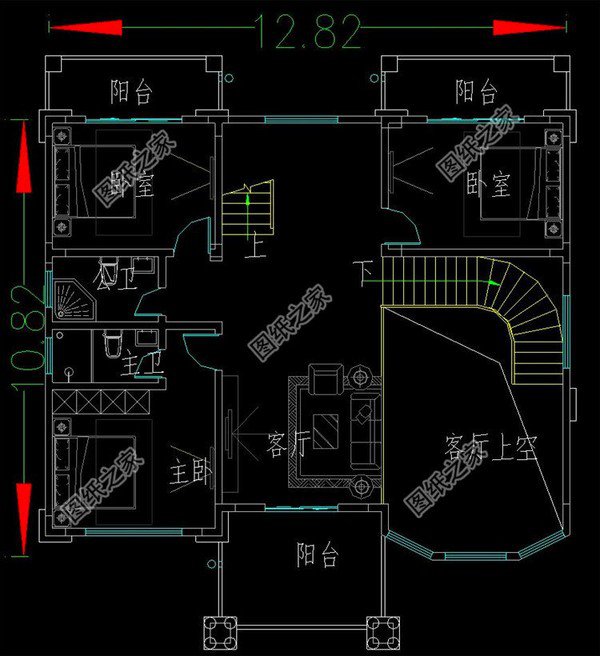 建房子三層樓設計圖，占地面積不大，第三款旋轉(zhuǎn)樓梯設計