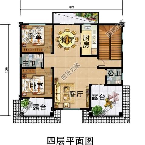 農(nóng)村四層樓房外觀效果圖，豪華氣派，建好人人羨慕