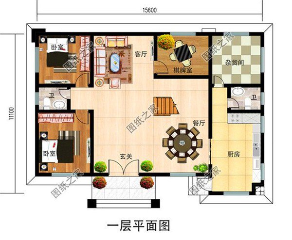 160平米左右二層樓房設(shè)計(jì)圖，戶型大氣布局合理，人口再多也住得下