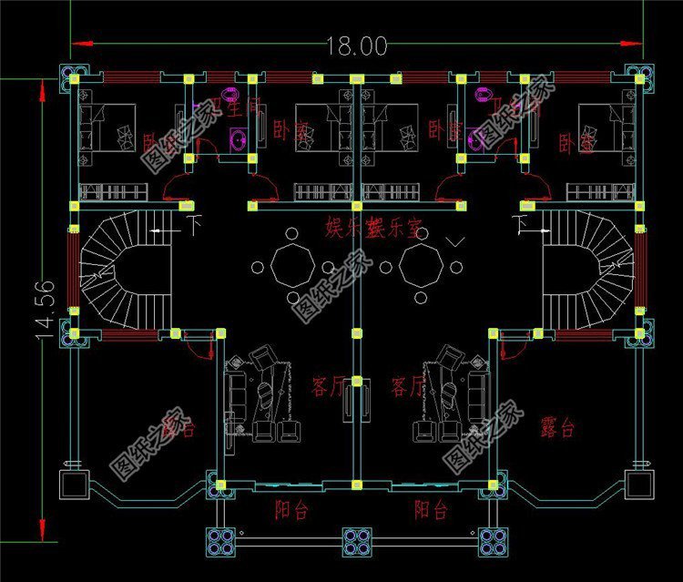 兩戶四間自建房設(shè)計(jì)圖，不怕家里面積小，雙拼別墅照樣建