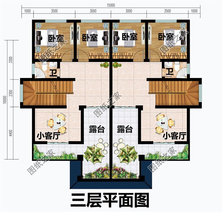 兩戶四間自建房設(shè)計(jì)圖，不怕家里面積小，雙拼別墅照樣建
