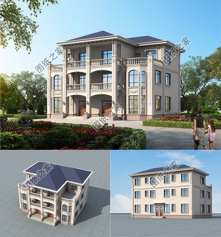 兩戶四間自建房設(shè)計(jì)圖，不怕家里面積小，雙拼別墅照樣建