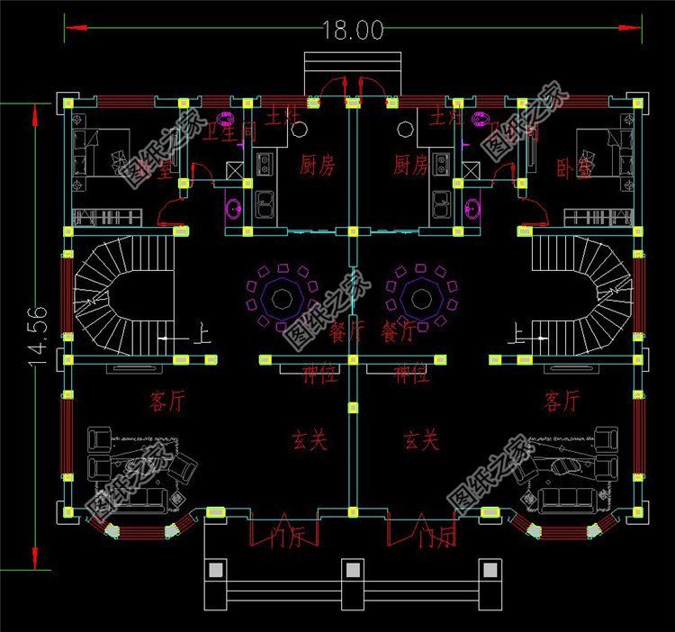 兩戶四間自建房設(shè)計(jì)圖，不怕家里面積小，雙拼別墅照樣建