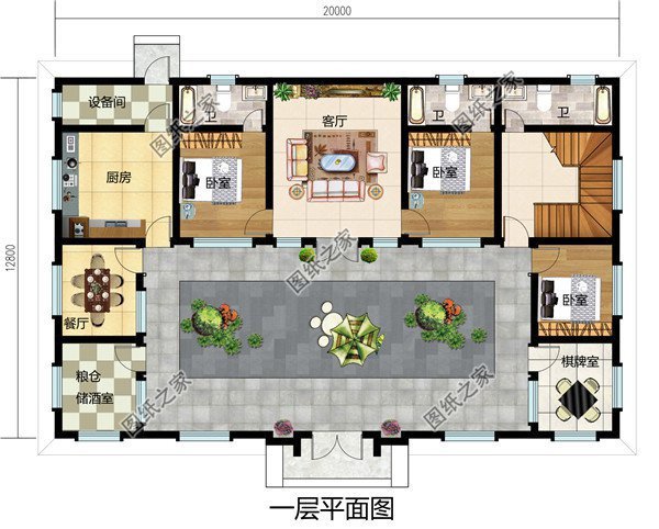 農(nóng)村20萬四合院設(shè)計(jì)圖，青山綠水間，享受農(nóng)村生活