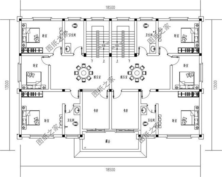 農(nóng)村兄弟雙拼戶型設計圖，適合兄弟一起建房，親戚看了都說太漂亮