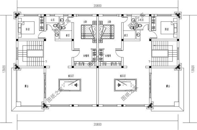 農(nóng)村兄弟雙拼戶型設計圖，適合兄弟一起建房，親戚看了都說太漂亮