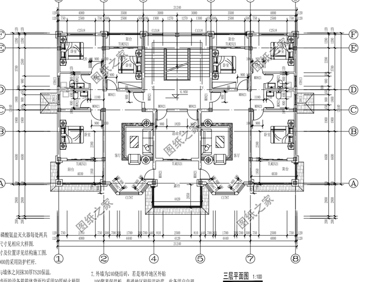農(nóng)村兄弟雙拼戶型設計圖，適合兄弟一起建房，親戚看了都說太漂亮
