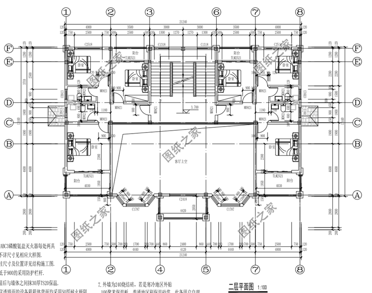 農(nóng)村兄弟雙拼戶型設計圖，適合兄弟一起建房，親戚看了都說太漂亮
