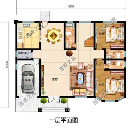 主體30萬二層別墅設計圖，戶型設計合理，全家都能住得下