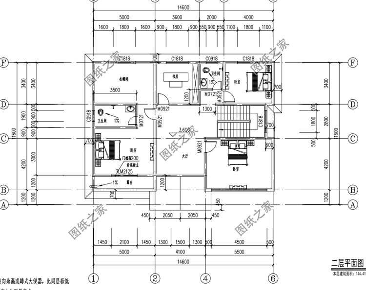 主體30萬二層別墅設計圖，戶型設計合理，全家都能住得下