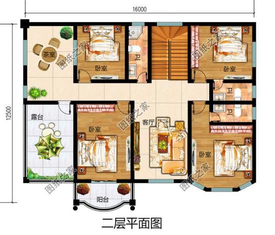 主體30萬二層別墅設計圖，戶型設計合理，全家都能住得下