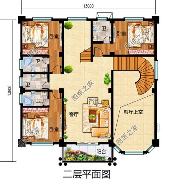 農(nóng)村三層樓房戶型圖，戶型方正舒適，看完趕快收藏圖紙