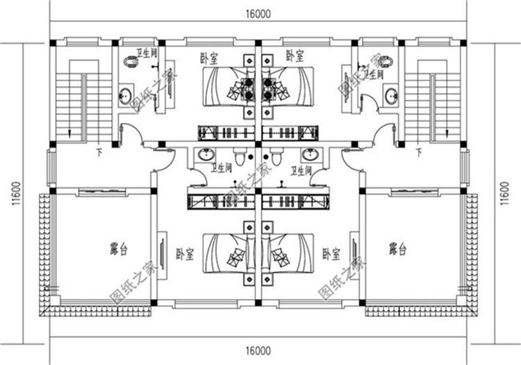 雙拼戶型設計圖，獨門獨戶，隱私性極高，大家覺得哪款戶型好？