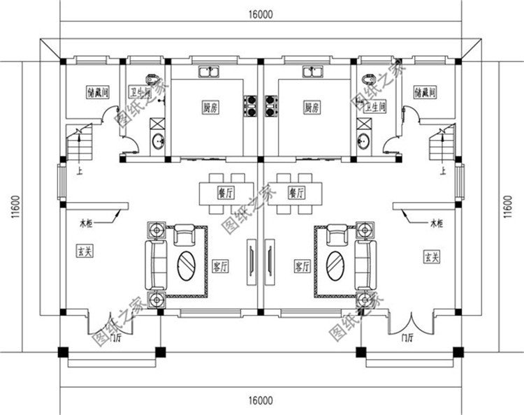 雙拼戶型設計圖，獨門獨戶，隱私性極高，大家覺得哪款戶型好？