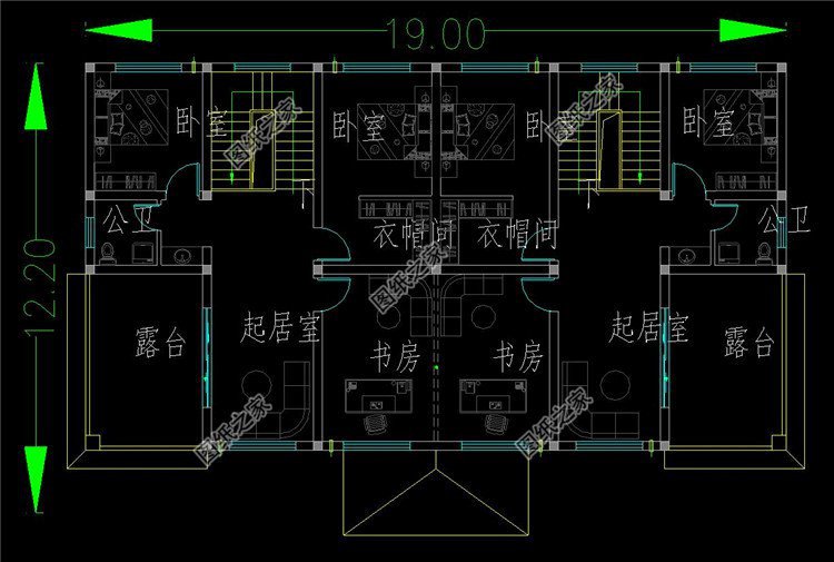 雙拼戶型設計圖，獨門獨戶，隱私性極高，大家覺得哪款戶型好？