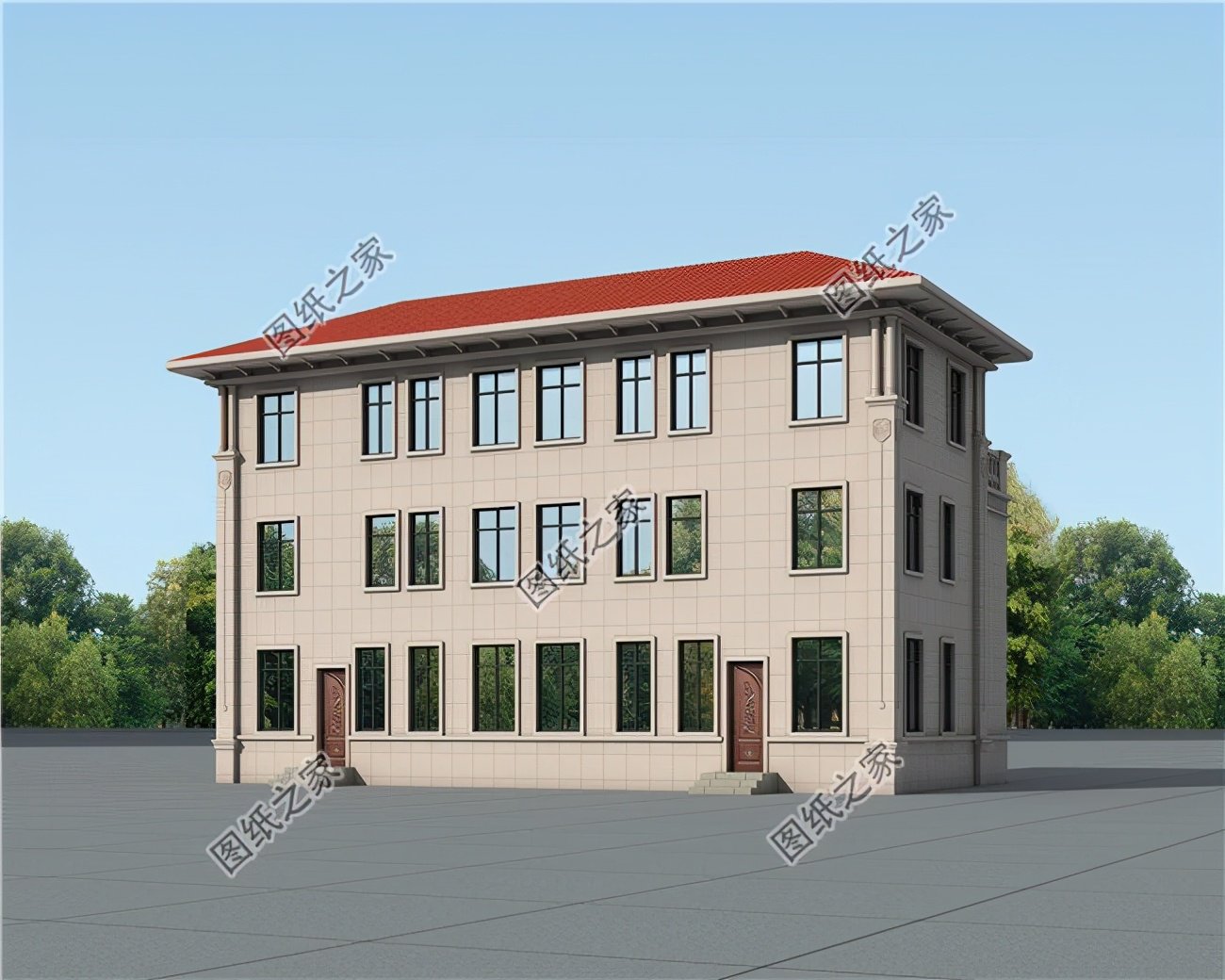 農(nóng)村六間三層雙拼自建房設(shè)計(jì)圖，漂亮大氣的兄弟款設(shè)計(jì)