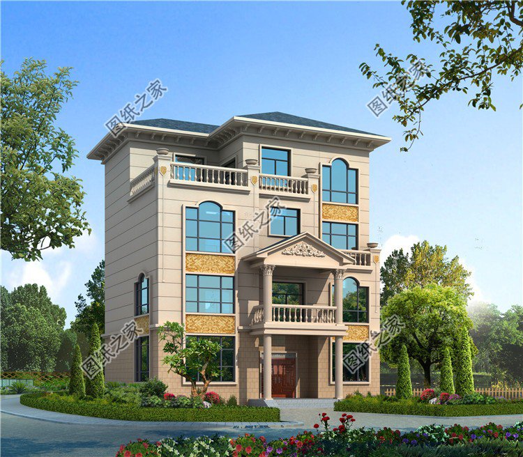 帶大陽臺四層樓房設(shè)計圖，意想不到的豪華大氣，這樣的房子值得擁有