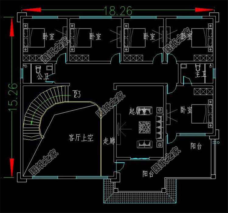 帶堂屋二層樓房設(shè)計圖，適合農(nóng)村的功能布局，實(shí)力推薦好戶型