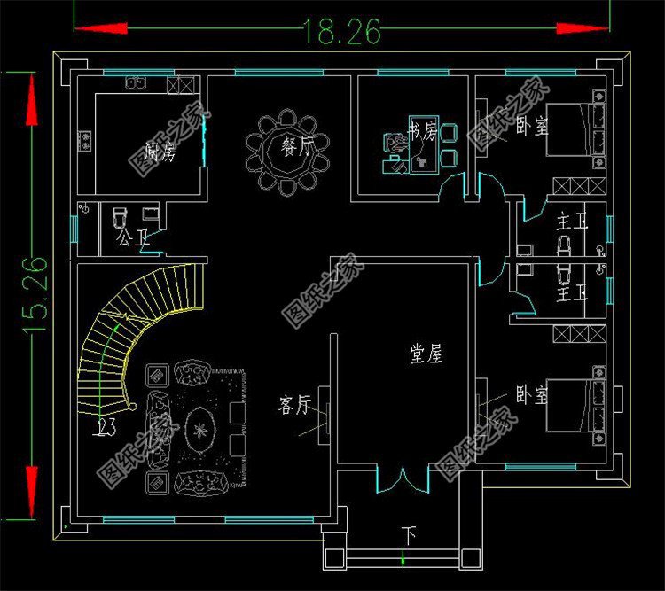 帶堂屋二層樓房設(shè)計圖，適合農(nóng)村的功能布局，實(shí)力推薦好戶型