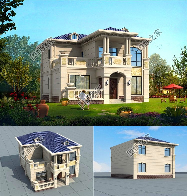 農村兩層別墅外觀圖，不知道多少人搶著建，農村建房經典戶型