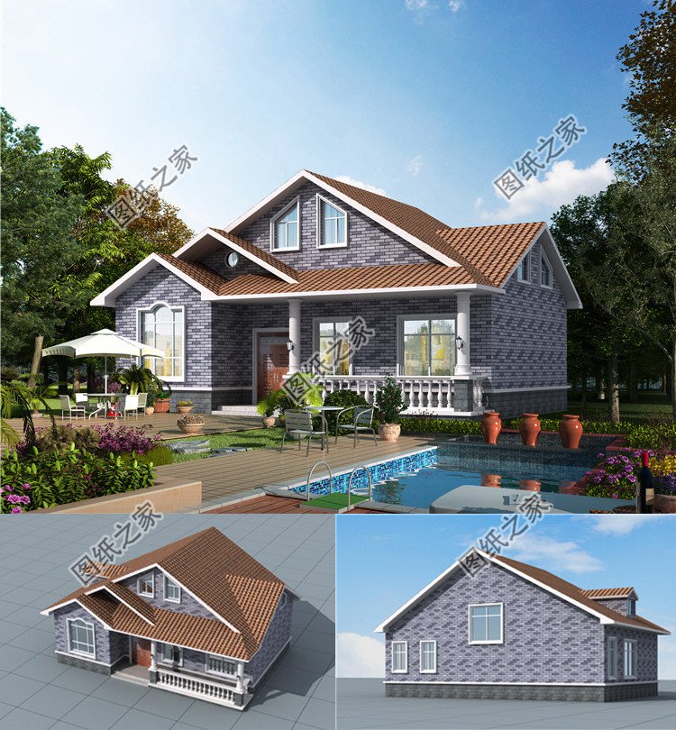 102平米帶閣樓一層房屋圖效果圖