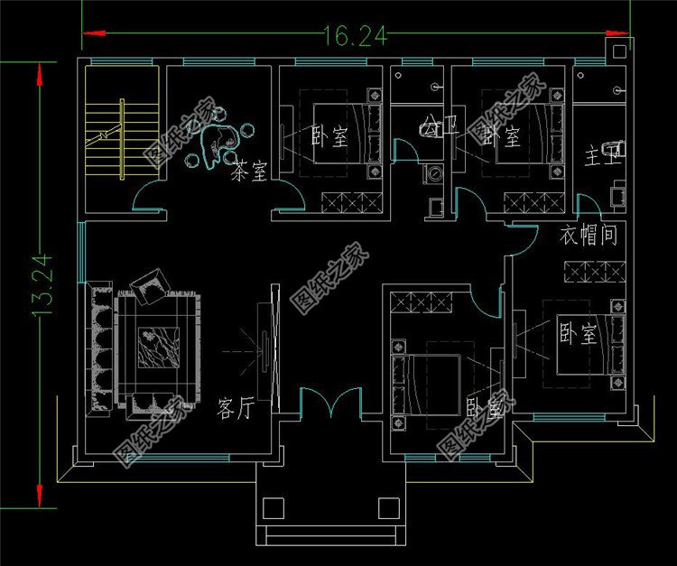 160平歐式二層別墅設(shè)計(jì)圖一層布局圖