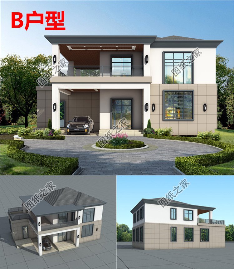 獨(dú)棟現(xiàn)代簡(jiǎn)約風(fēng)格別墅效果圖