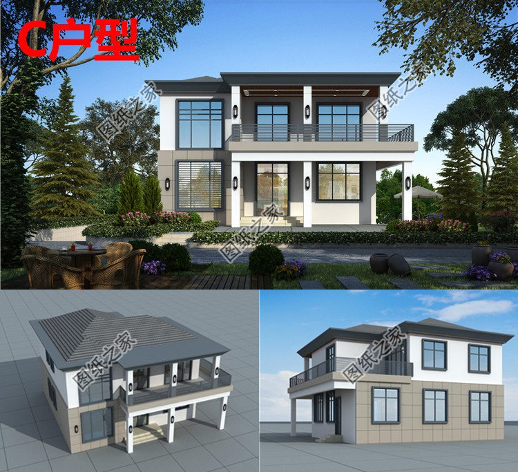 獨(dú)棟現(xiàn)代簡(jiǎn)約風(fēng)格別墅效果圖