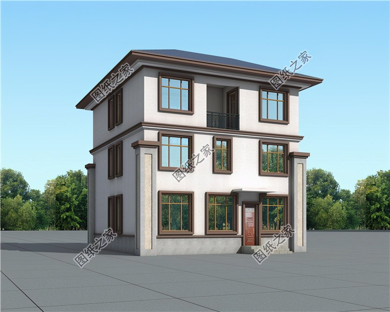 新中式三層別墅自建圖，回村蓋起來，低調(diào)沉穩(wěn)有內(nèi)涵