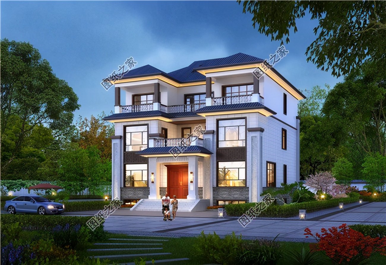 新中式三層別墅自建圖，回村蓋起來，低調(diào)沉穩(wěn)有內(nèi)涵