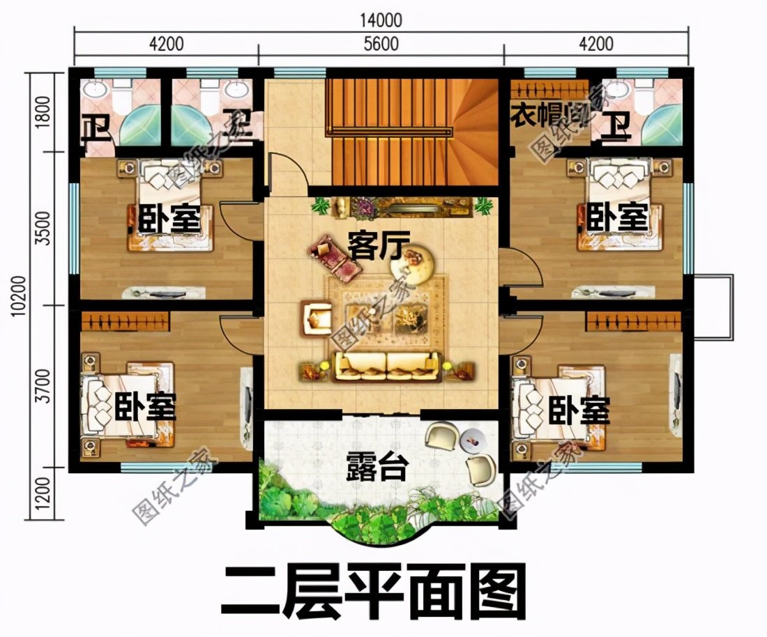 獨(dú)棟二層別墅設(shè)計(jì)圖，布局沒得挑，建好了鄰居都前來參觀