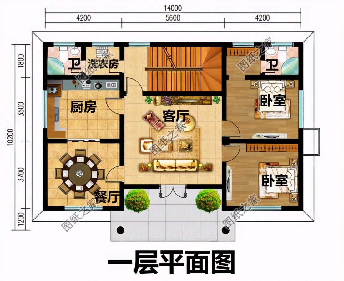 獨(dú)棟二層別墅設(shè)計(jì)圖，布局沒得挑，建好了鄰居都前來參觀