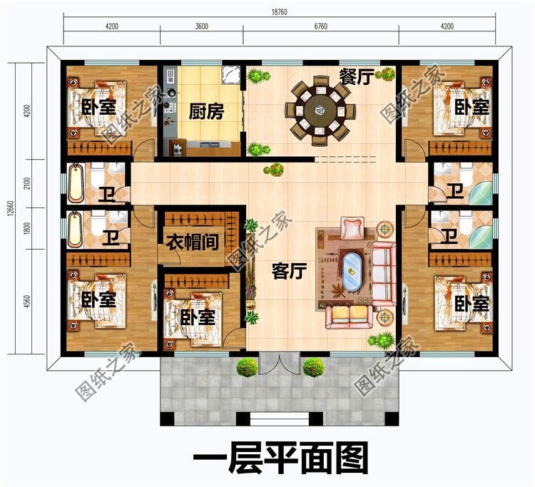 農(nóng)村五室兩廳戶型圖，建成最多只要20萬，農(nóng)村建房必備