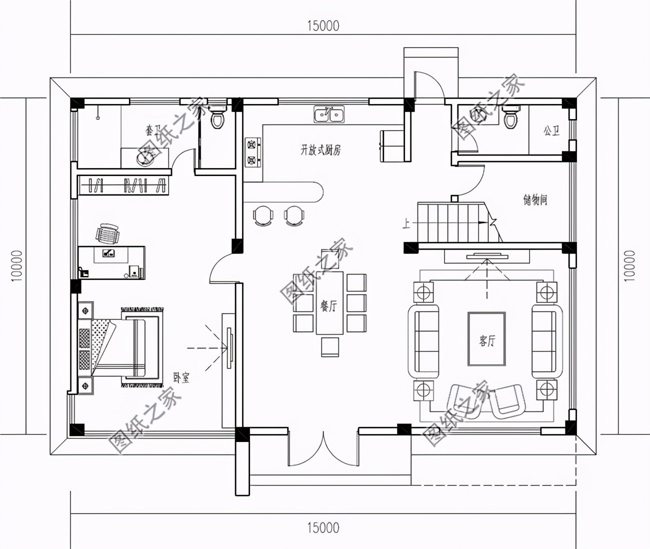 15乘10農(nóng)村二層戶型圖，誰(shuí)還不是一個(gè)家里有別墅的人嘞