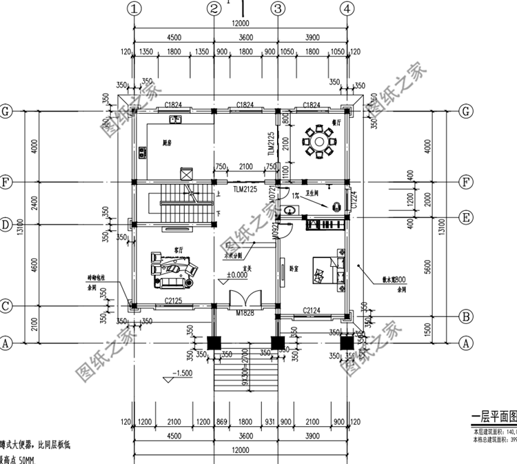 農(nóng)村三開間別墅設(shè)計(jì)圖，造型簡(jiǎn)單而且布局實(shí)用，不容錯(cuò)過
