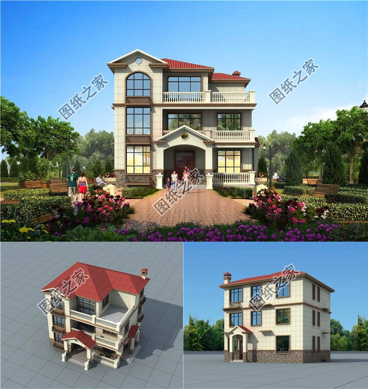 農(nóng)村三層自建房設計圖 現(xiàn)在蓋過年住上新房子，含平面圖