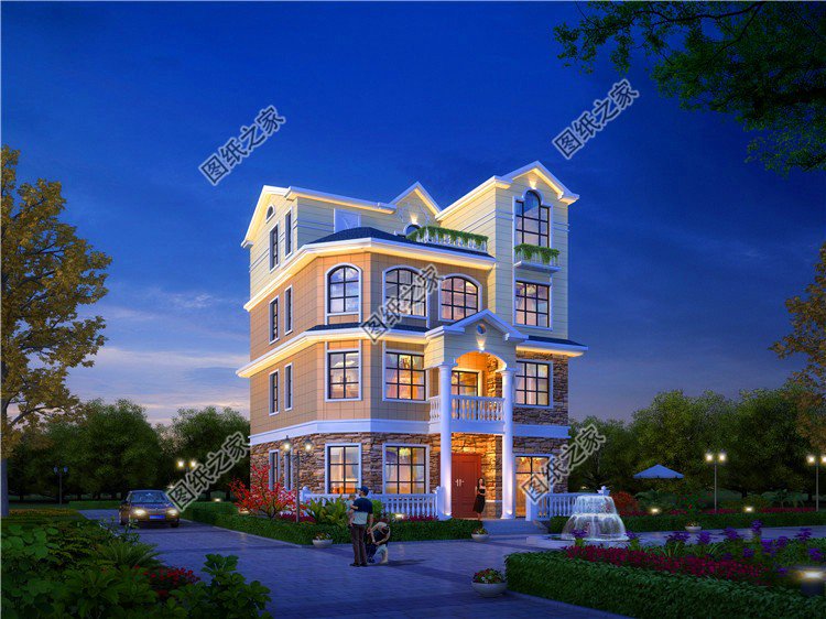 占地120平米四層別墅設(shè)計(jì)圖，戶型不大但功能齊全，收藏不吃虧