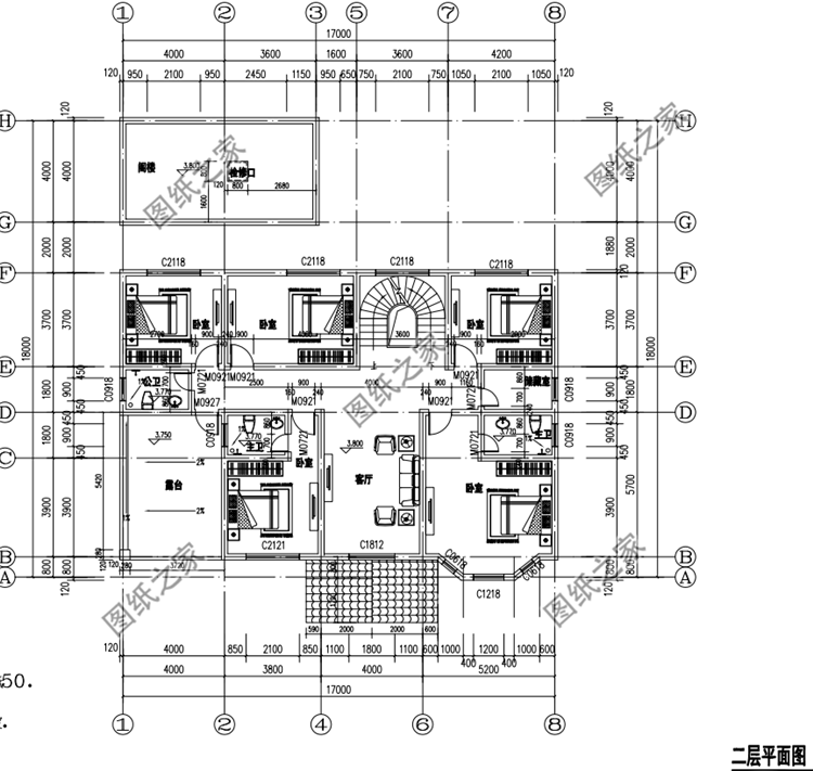 帶小配房二層樓房設(shè)計圖，農(nóng)村最流行的戶型，相當(dāng)接地氣